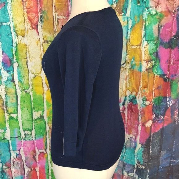 Audrey Talbott Carmel Navy Blue Button Down Cardigan - Picture 8 of 16